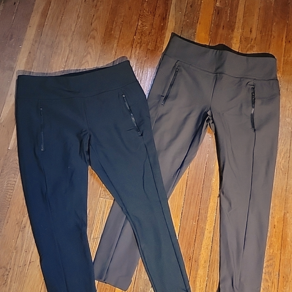 Athleta Stellar Tight expresso brown and black
